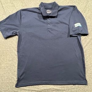 Vintage Blockbuster Employee Polo Navy with Left Arm Logo | Size Large